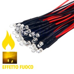 Diode led 5 mm candle flickering yellow 12V