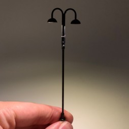 Micro Lampione in rame 10,5 Cm colore nero per presepi e diorami con microlampada led