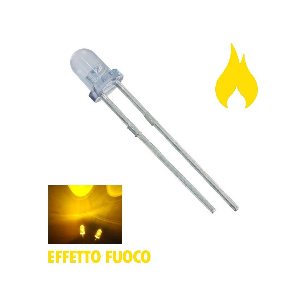 Diode led 3 mm candle flickering yellow