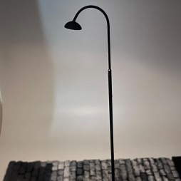 Lampione in rame 26 cm colore nero per presepi e diorami con microlampada led