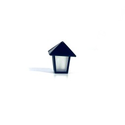 Lanterna da banco in rame colore nero per presepi e diorami con microlampada led