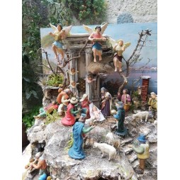 Nativity Borgo Napoletano handmade in cork for shepherds 8 cm