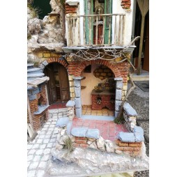 Nativity Borgo Napoletano handmade in cork for shepherds 22/25 cm
