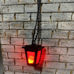 Lanterna per presepe con microlampada led effetto fuoco