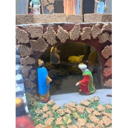 Nativity Borgo Napoletano handmade in cork for shepherds 5/6 cm