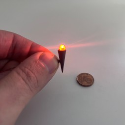 Torch whit fire effect for cribs and dioramas with micro lamp 3v o 12v