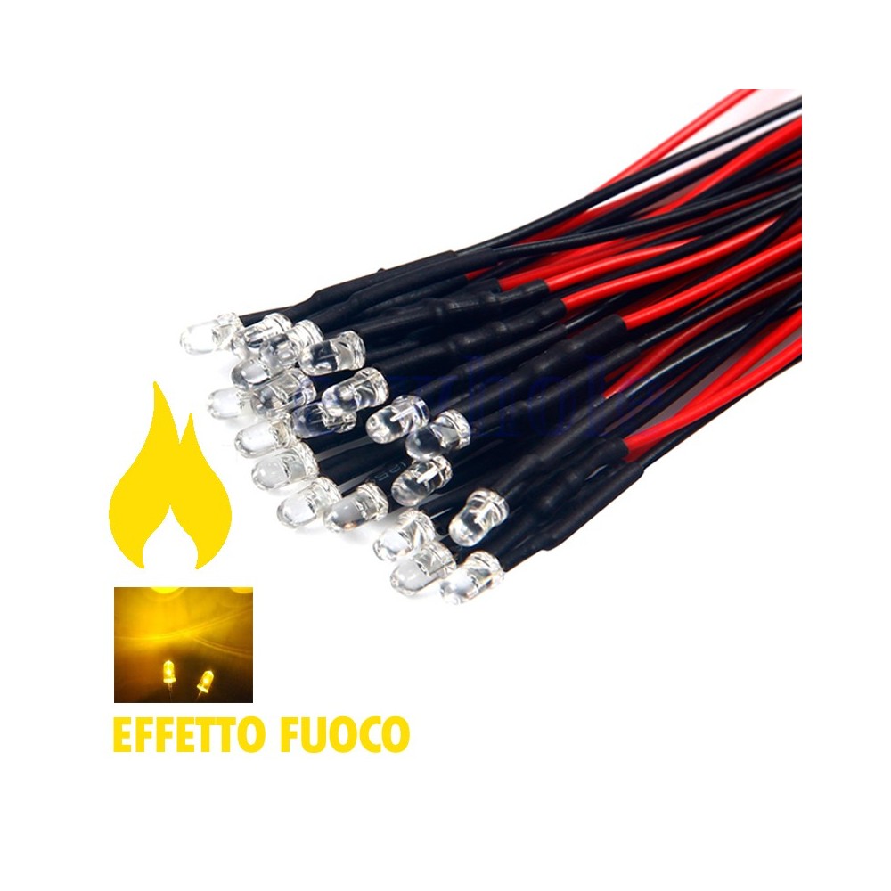 Diode led 3 mm candle flickering yellow 3V
