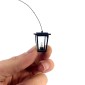 Lanterna sospesa colore nero per presepi e diorami con micro lampada luce calda 12v