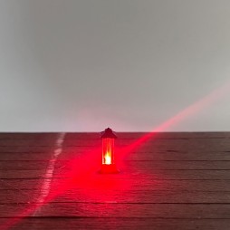 Lanterna da tavolo colore nero per presepi e diorami con microlampada led, colore a scelta