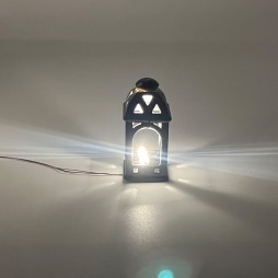 Arabic style lantern for cribs and dioramas with micro led