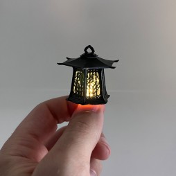 Lanterna stile Giapponese per presepi e diorami con microlampada led