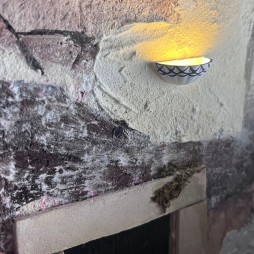 Lampione da parete applique per presepi e diorami con microlampada led