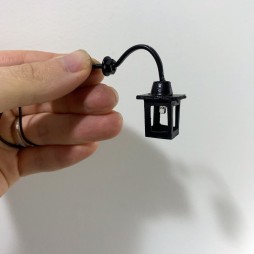 Lampione con lanterna 1.5x4.5 cm per presepe con microlampada led