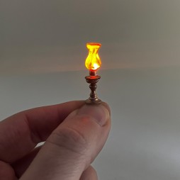 Antique lamp oil lamp for nativity scenes and dioramas with microlamp