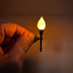 Torch for nativity scenes and dioramas with microlamp, you can choose the colors of lamp