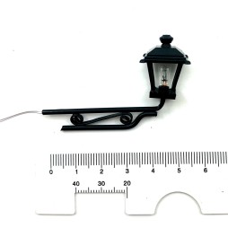 Black street lamp for cribs and dioramas with 12V neon lamp