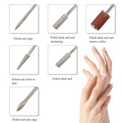 Fresa per unghie, manicure, ricostruzione nail art mani + 6 punte omaggio