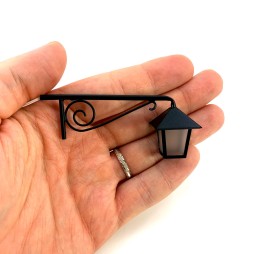 Lampione per presepi e diorami con micro lampada 12v colore nero