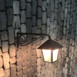 Lampione per presepi e diorami con micro lampada 12v colore nero