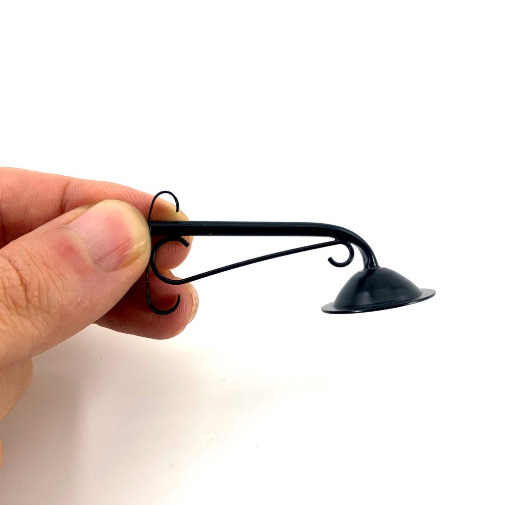 Lampione antichizzato colore nero per presepe con microlampada led
