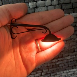 Lampione antichizzato colore nero per presepe con microlampada led